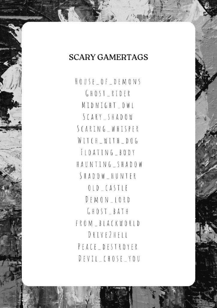 scary gamertags