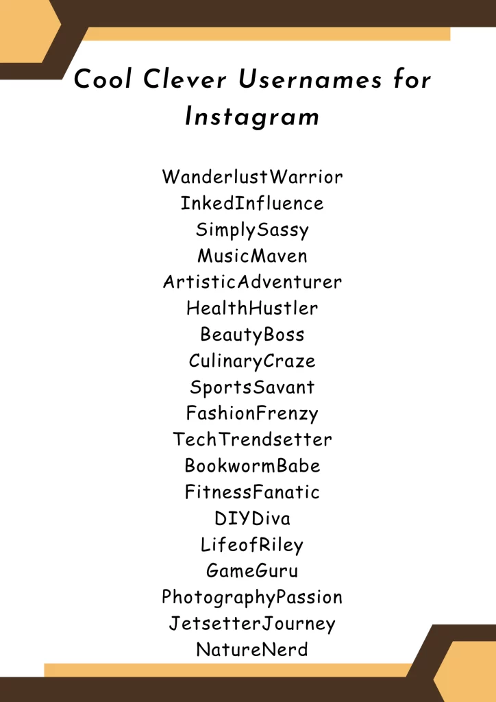 clever usernames for instagram