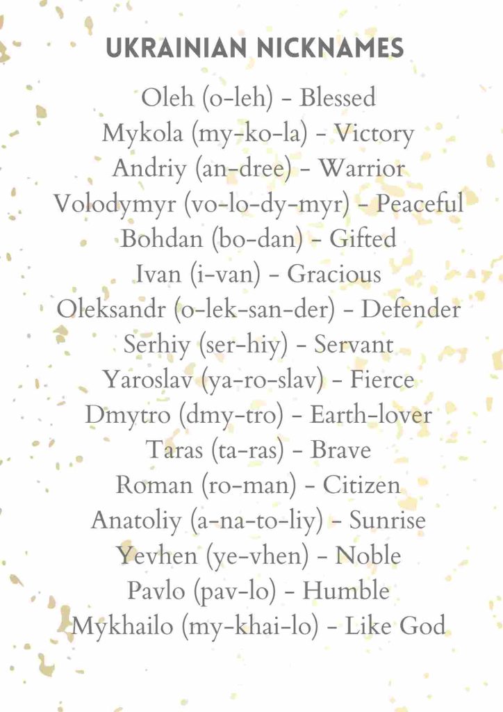 ukrainian nicknames